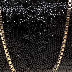 Pre Owned Salvatore Ferragamo Black Crystal Embellished Clutch