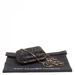Pre Owned Salvatore Ferragamo Black Crystal Embellished Clutch
