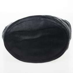 Pre Owned Salvatore Ferragamo Black Nappa Bucket Hobo