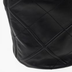 Pre Owned Salvatore Ferragamo Black Nappa Bucket Hobo