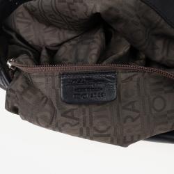 Pre Owned Salvatore Ferragamo Black Nappa Bucket Hobo