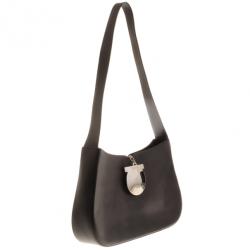 Pre Owned Salvatore Ferragamo Black Leather Shoulder Bag