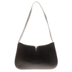 Pre Owned Salvatore Ferragamo Black Leather Shoulder Bag
