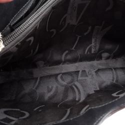 Pre Owned Salvatore Ferragamo Black Leather Shoulder Bag