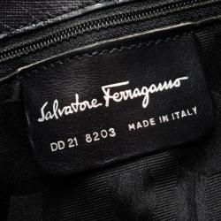 Pre Owned Salvatore Ferragamo Black Leather Shoulder Bag
