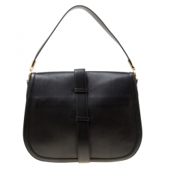 Pre Owned Salvatore Ferragamo Black Leather Elly Shoulder Bag