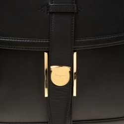 Pre Owned Salvatore Ferragamo Black Leather Elly Shoulder Bag