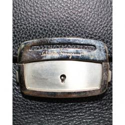 Pre Owned Salvatore Ferragamo Grey Calfskin Leather Nero Horse Bag
