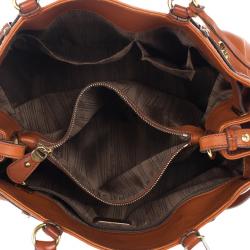 Pre Owned Salvatore Ferragamo Terracotta Leather Buckled Tote Bag