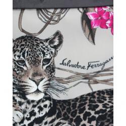 Pre Owned Salvatore Ferragamo Brown Jungle Print Nylon Tote