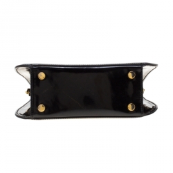 Pre Owned حقيبة يد سالفاتوري فيراغامو جلد لامع سوداء