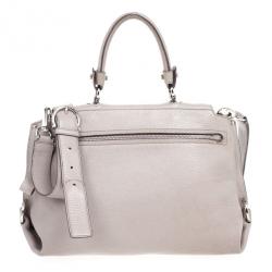 Pre Owned Salvatore Ferragamo Grey Leather Medium Sofia Top Handle Bag
