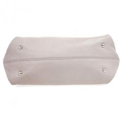 Pre Owned Salvatore Ferragamo Grey Leather Medium Sofia Top Handle Bag