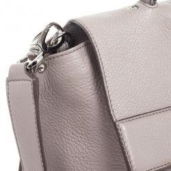 Pre Owned Salvatore Ferragamo Grey Leather Medium Sofia Top Handle Bag