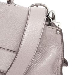 Pre Owned Salvatore Ferragamo Grey Leather Medium Sofia Top Handle Bag