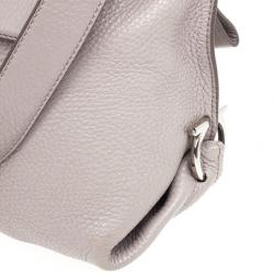 Pre Owned Salvatore Ferragamo Grey Leather Medium Sofia Top Handle Bag