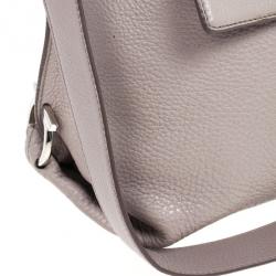 Pre Owned Salvatore Ferragamo Grey Leather Medium Sofia Top Handle Bag
