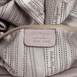 Pre Owned Salvatore Ferragamo Grey Leather Medium Sofia Top Handle Bag