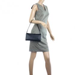 Pre Owned Salvatore Ferragamo Black Calfskin Clutch 