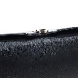 Pre Owned Salvatore Ferragamo Black Calfskin Clutch 