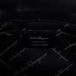 Pre Owned Salvatore Ferragamo Black Calfskin Clutch 