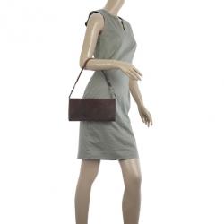 Pre Owned Salvatore Ferragamo Suede Stitch Shoulder Bag