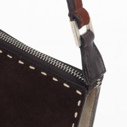 Pre Owned Salvatore Ferragamo Suede Stitch Shoulder Bag