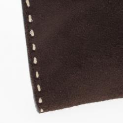 Pre Owned Salvatore Ferragamo Suede Stitch Shoulder Bag