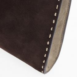 Pre Owned Salvatore Ferragamo Suede Stitch Shoulder Bag