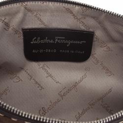 Pre Owned Salvatore Ferragamo Suede Stitch Shoulder Bag