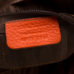 Pre Owned حقيبة يد سالفاتوري فيراغامو بايس جلد برتقالي