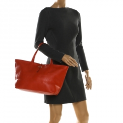 Pre Owned حقيبة يد سالفاتوري فيراغامو بايس جلد برتقالي