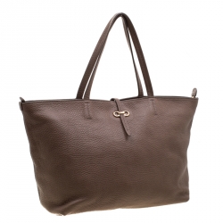 Pre Owned Salvatore Ferragamo Brown Leather Tote