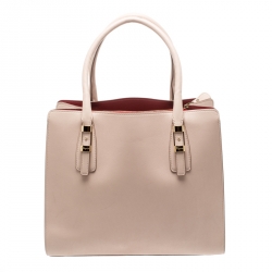 مملوكة مسبقًا Salvatore Ferragamo Beige Leather Medium Tote 