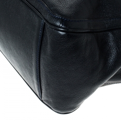 Pre Owned Salvatore Ferragamo Black Leather Gancini Chain Satchel