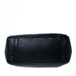 Pre Owned Salvatore Ferragamo Black Leather Gancini Chain Satchel