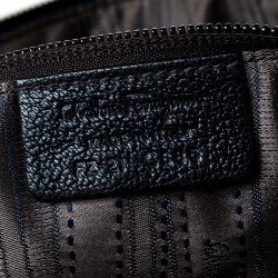 Pre Owned Salvatore Ferragamo Black Leather Gancini Chain Satchel