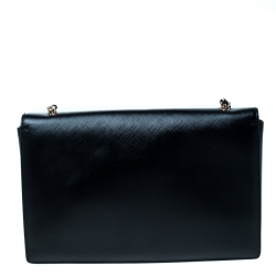 Pre Owned حقيبة كتف سالفاتوري فيراغامو جيني جلد بيضاء /سوداء