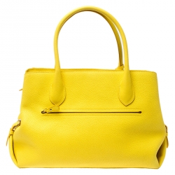 Pre Owned Salvatore Ferragamo Yellow Leather Fiamma Tote 