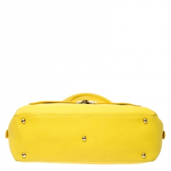 Pre Owned Salvatore Ferragamo Yellow Leather Fiamma Tote 