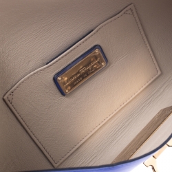Pre Owned Salvatore Ferragamo Blue Leather Afef Gancio Clutch
