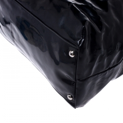 مملوكة مسبقًا Salvatore Ferragamo Black Patent Leather Shopper Tote