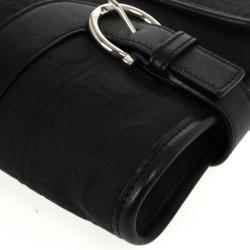 مملوكة مسبقًا Salvatore Ferragamo Black Logo Flap Satchel