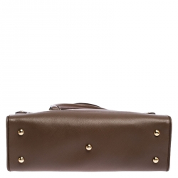 Pre Owned Salvatore Ferragamo Brown Leather Medium Briana Tote