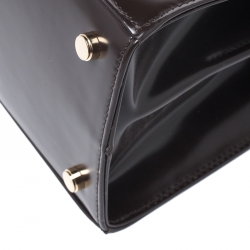 Pre Owned Salvatore Ferragamo Chocolate Brown Leather Kelly Top Handle Bag