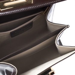 Pre Owned Salvatore Ferragamo Chocolate Brown Leather Kelly Top Handle Bag