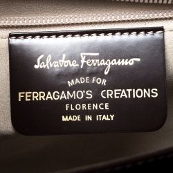 Pre Owned Salvatore Ferragamo Chocolate Brown Leather Kelly Top Handle Bag