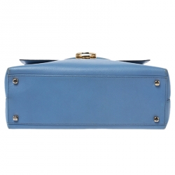 Pre Owned حقيبة سالفاتوري فيراغامو كيلي جلد زرقاء فاتحة بيد علوية