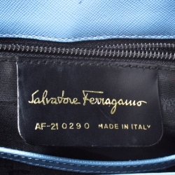 Pre Owned حقيبة سالفاتوري فيراغامو كيلي جلد زرقاء فاتحة بيد علوية