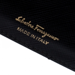 مملوكة مسبقًا محفظة بطاقات سالفاتوري فيراغامو غانسيني جلد أسود